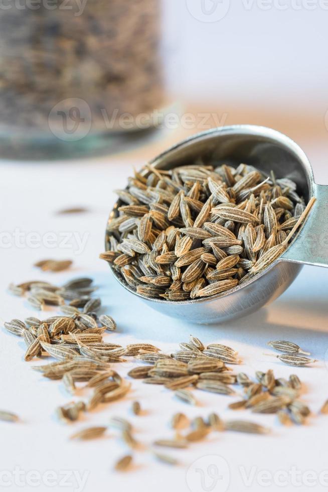 Cumin Seeds Spilled from a Teaspoon photo