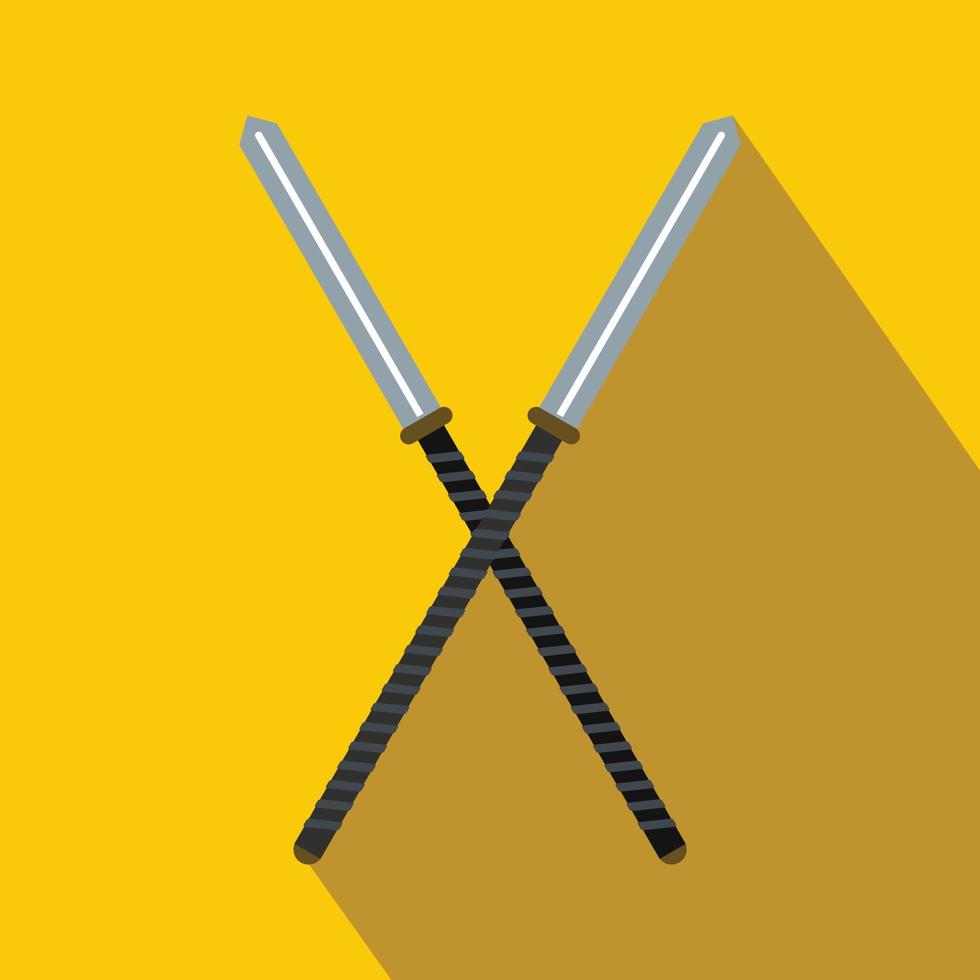 Japanese kendo sword flat icon vector