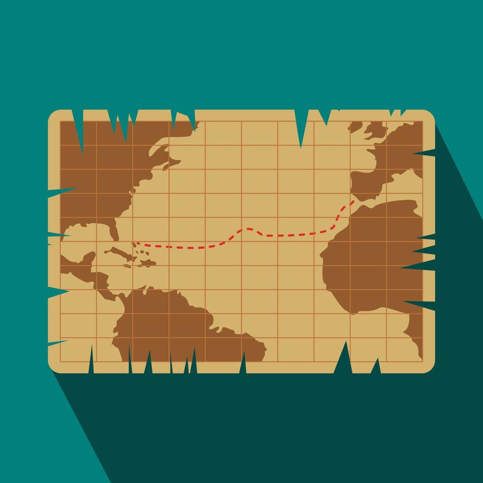 Vintage map flat icon vector