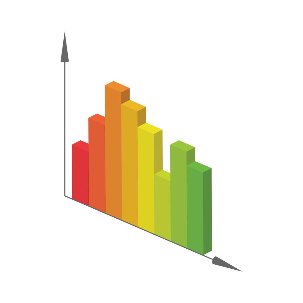 Business graph icon, cartoon style vector