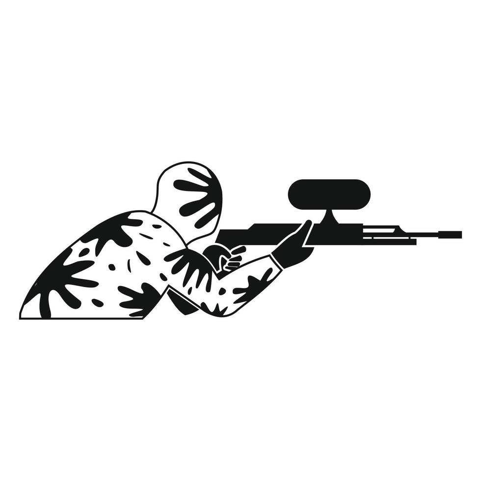 Paintball player simple icon vector