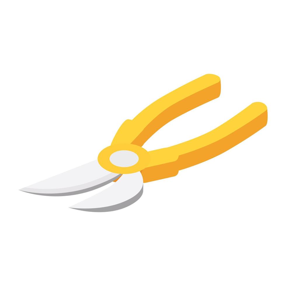 Secateurs isometric 3d icon vector