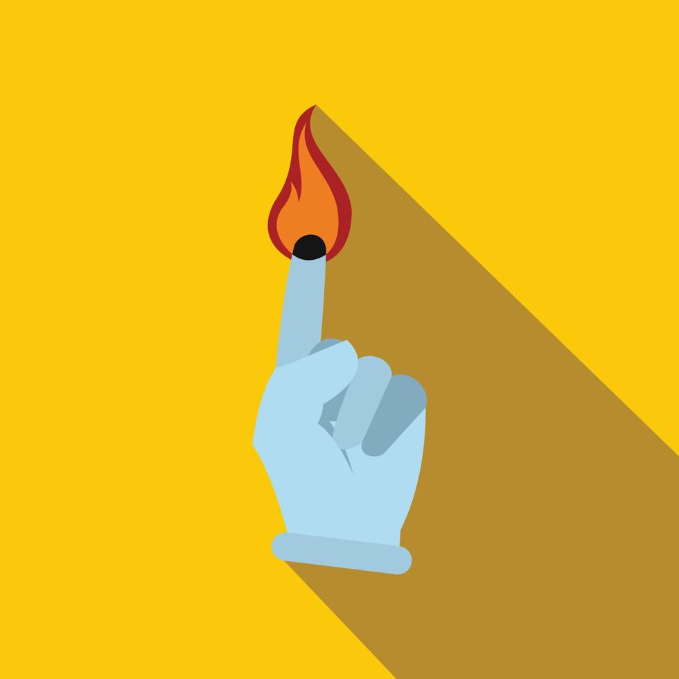 Burning Finger flat vector