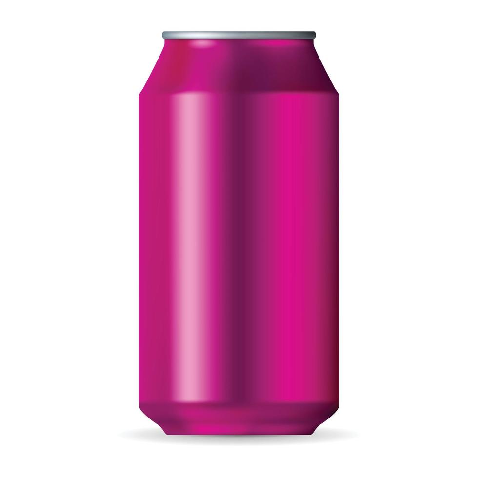 lata de aluminio rosa realista vector