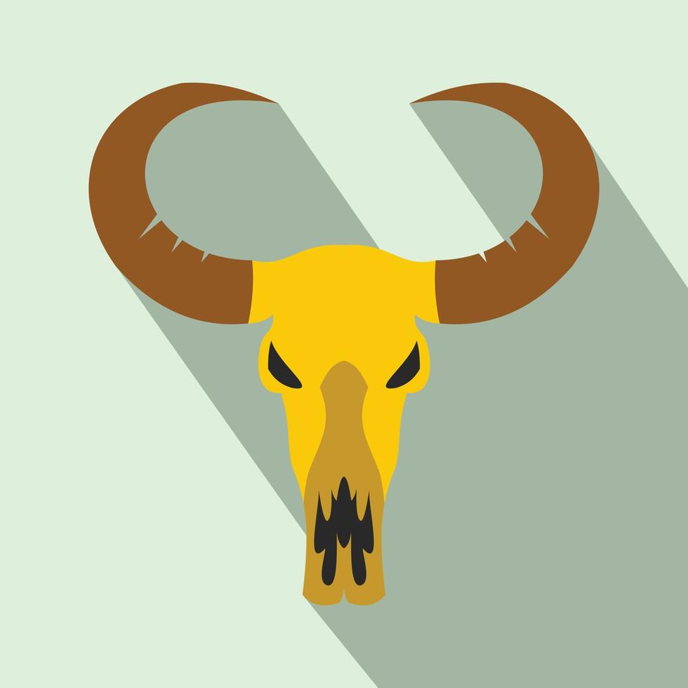 Buffalo skull flat icon vector