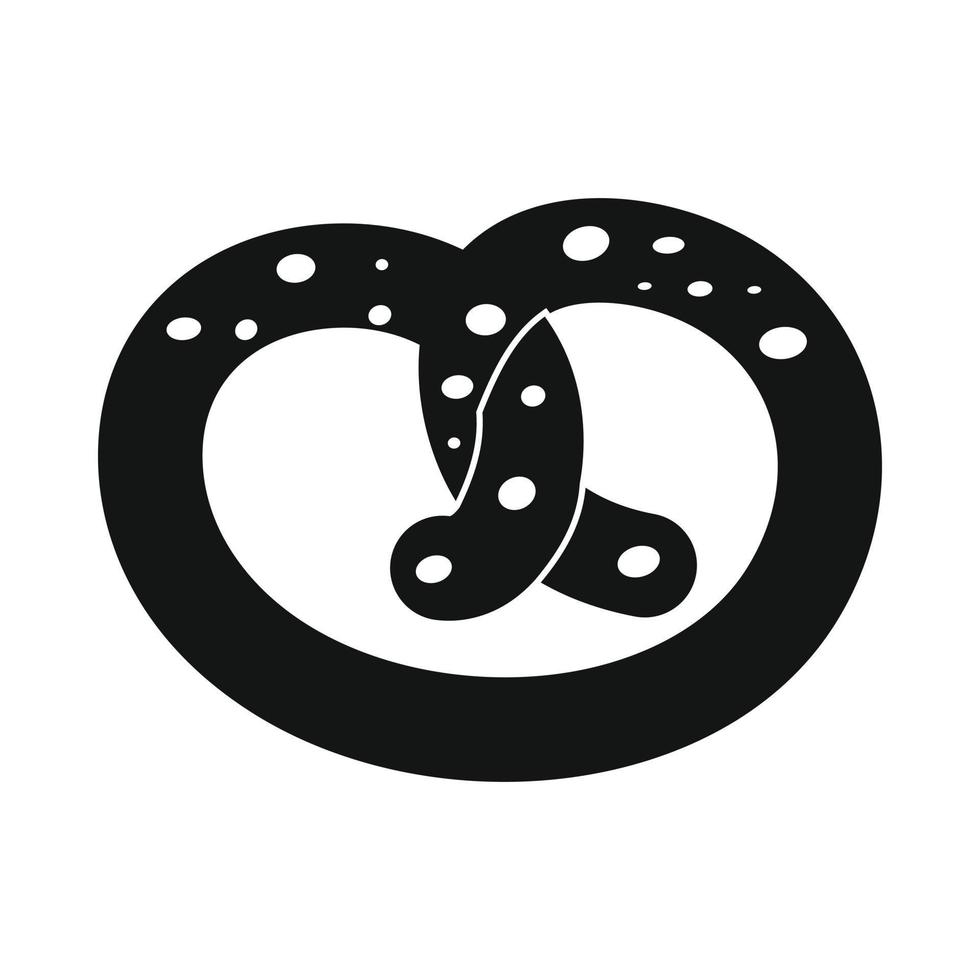 Pretzel icon black vector