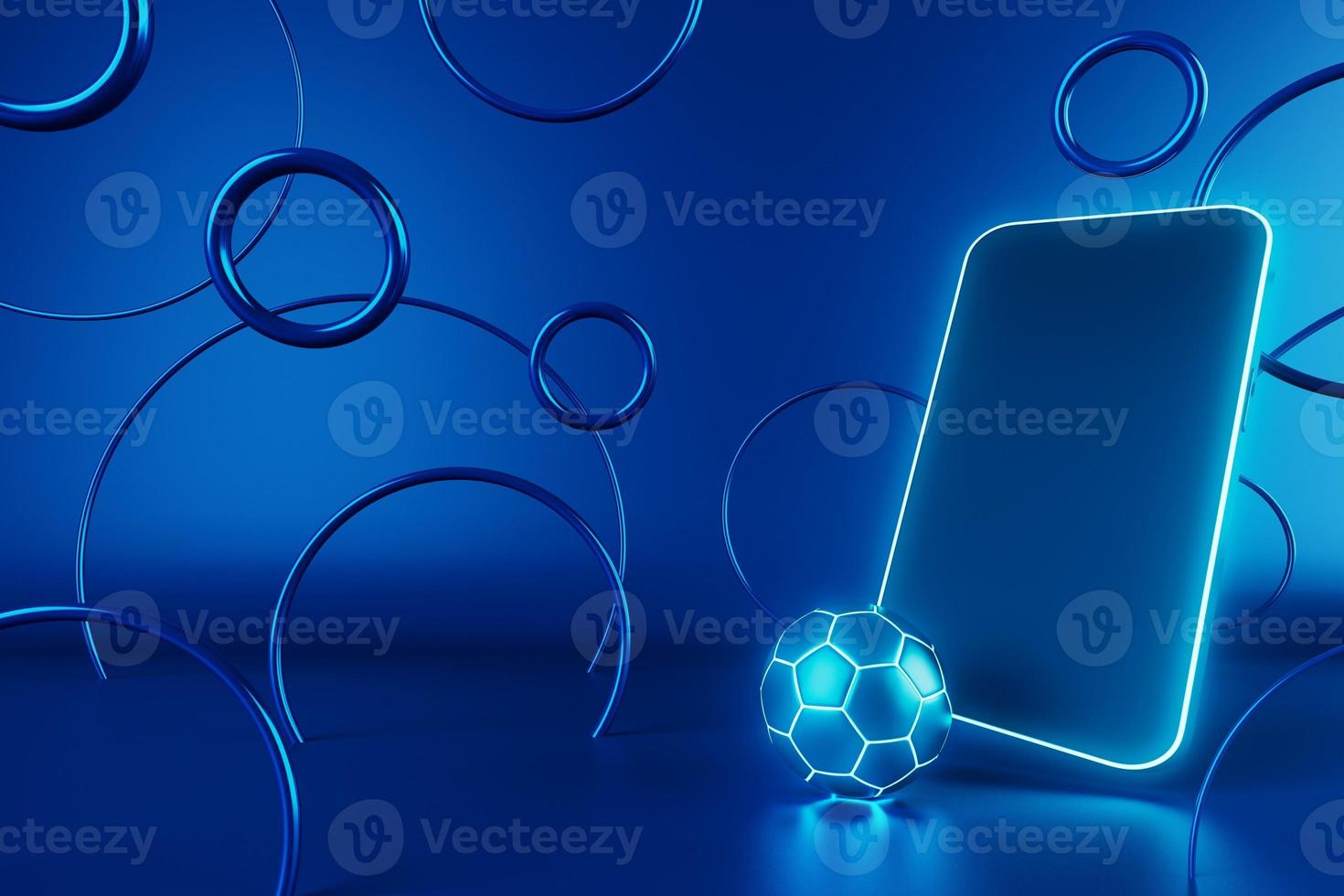 3d football object design. realistic rendering. abstract futuristic background. 3d illustration. motion geometry concept. sport competition graphic. tournament game bet content. soccer ball element. photo