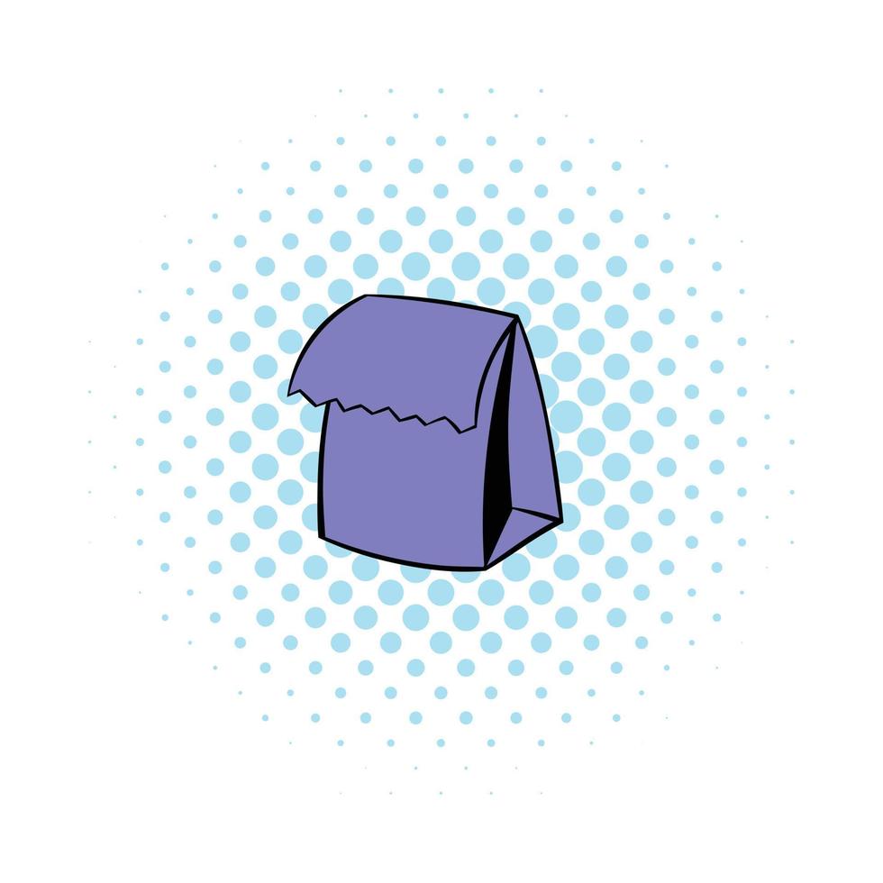 Lunch bag icon, comics style vector