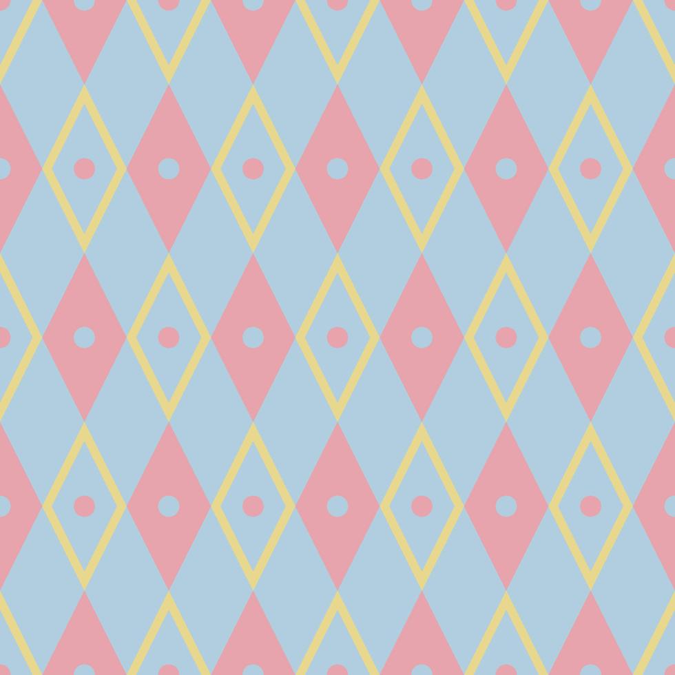 Colorful pastel geometric pattern. Pastel color geometric diamond rhombus dot random pattern. Geometric seamless pattern for fabric, textile, interior decoration elements, upholstery, wrapping. vector