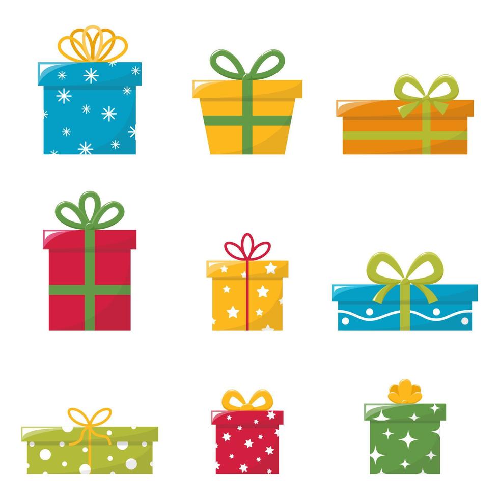 set of gifts in vector format