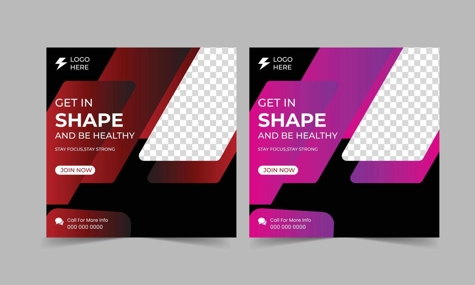 Fitness social media post banner free download vector