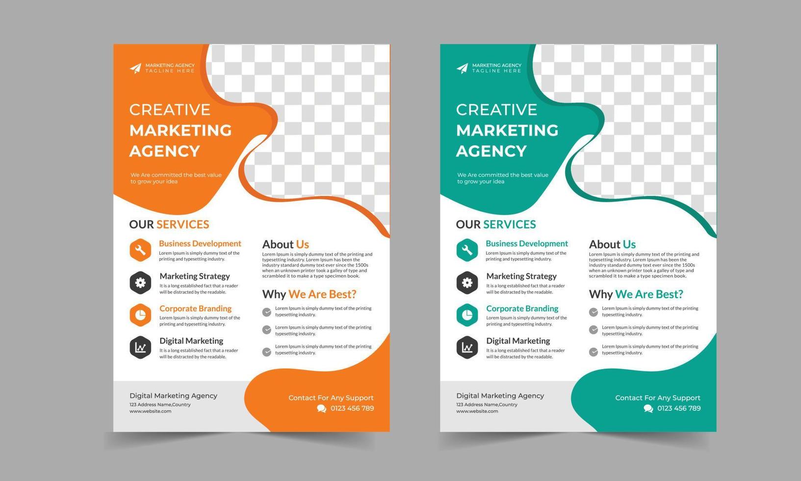 Corporate Business flyer template free download vector