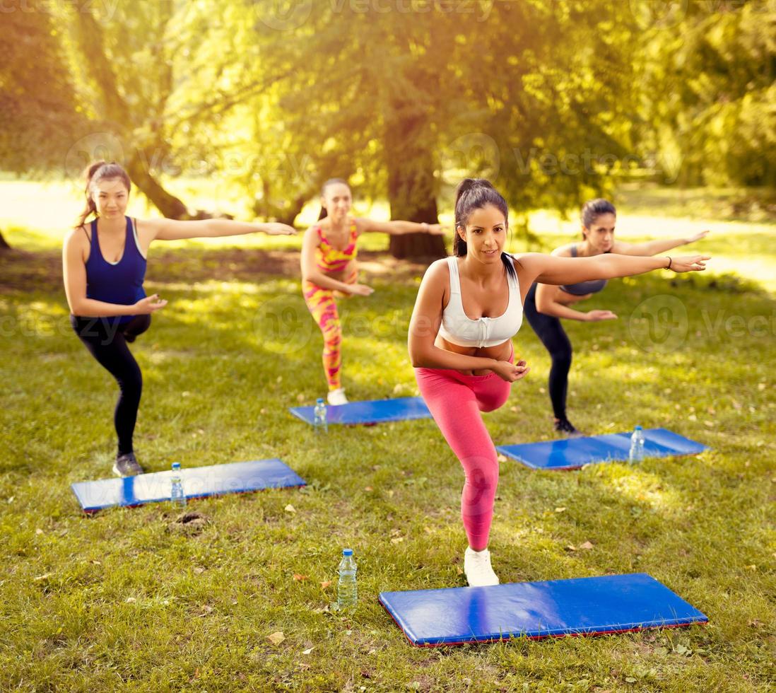 Young Women Exercising In Nature photo