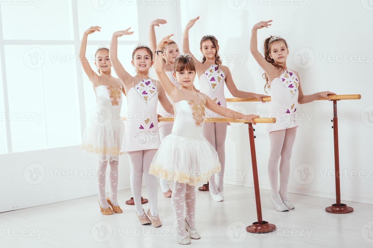 Little Girls Practicing Ballet photo