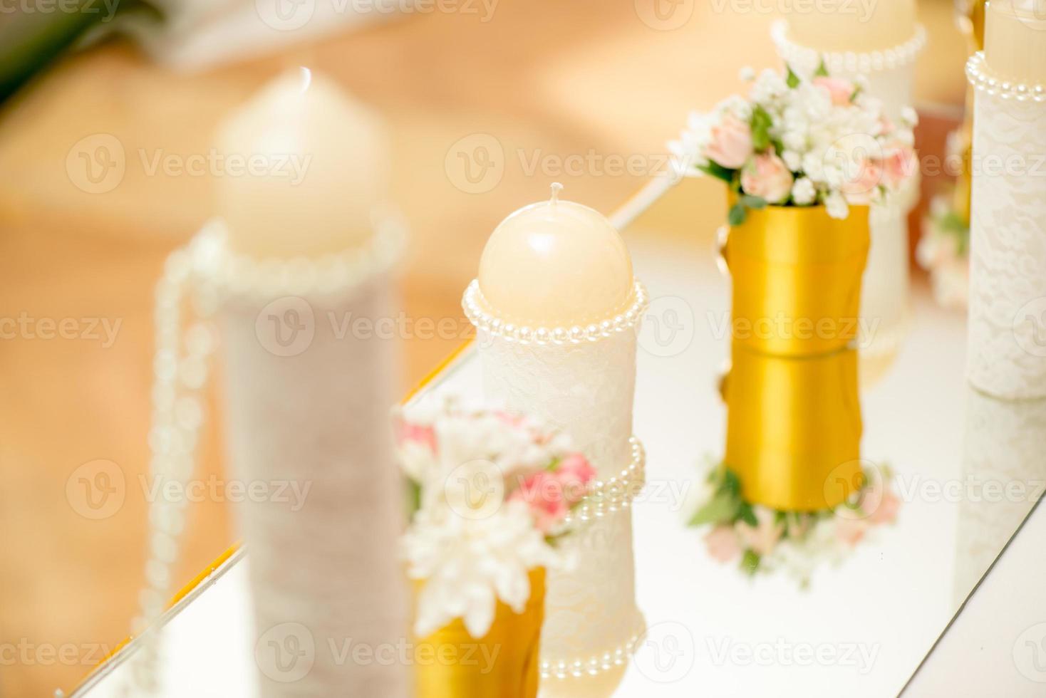 decoración de la mesa de boda foto