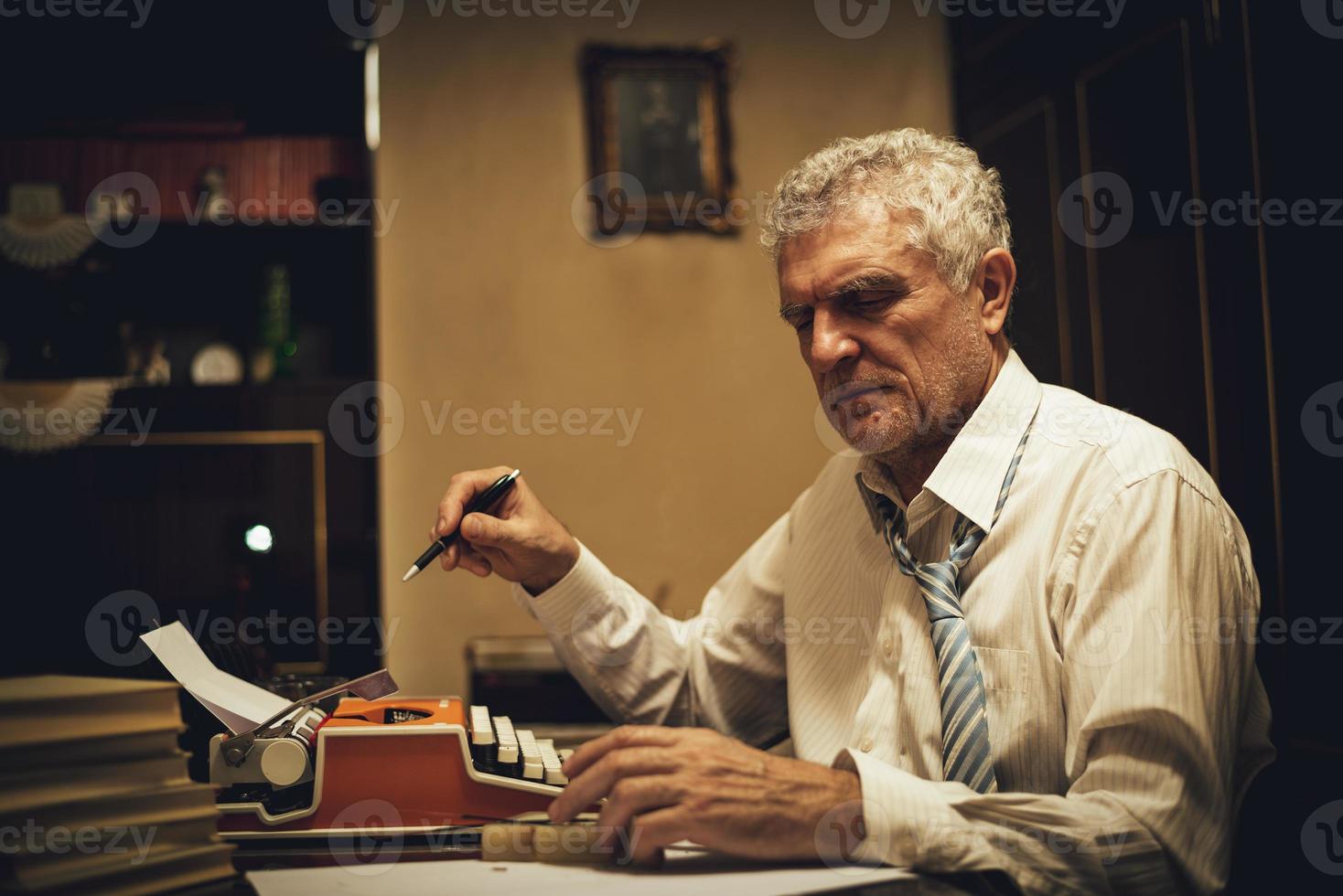 Retro Senior Man Writer photo
