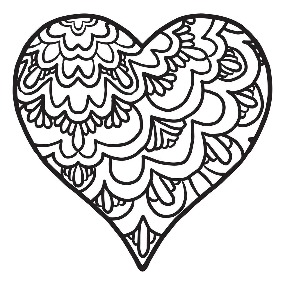 Cute Love Heart doodle pattern vector