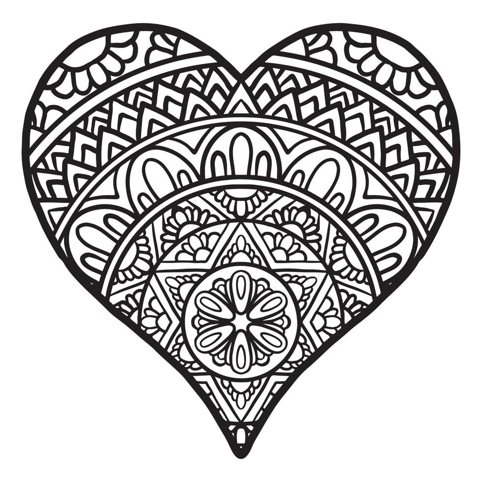 Cute Love Heart doodle pattern vector