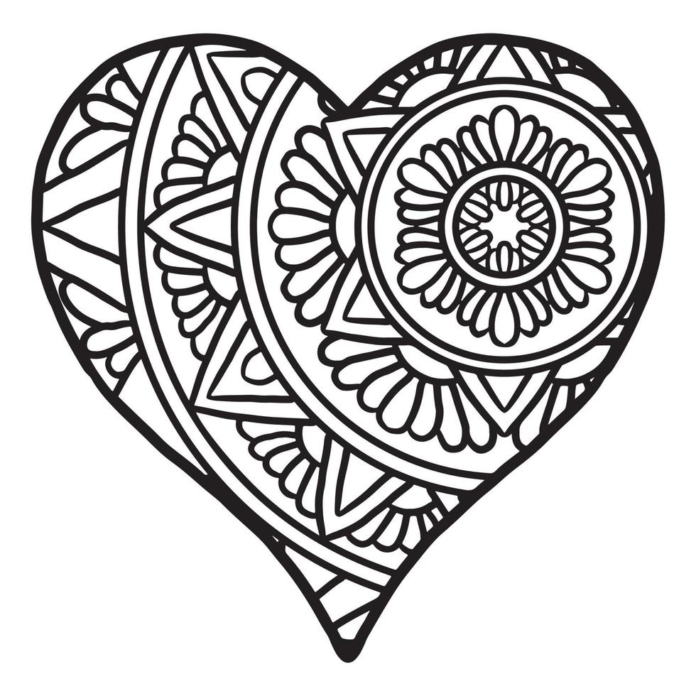 Cute Love Heart doodle pattern vector