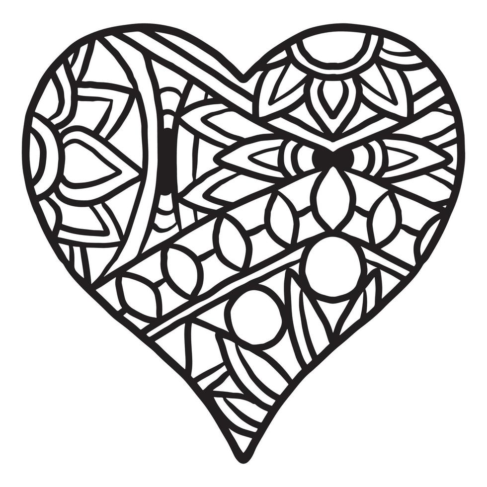 Cute Love Heart doodle pattern vector