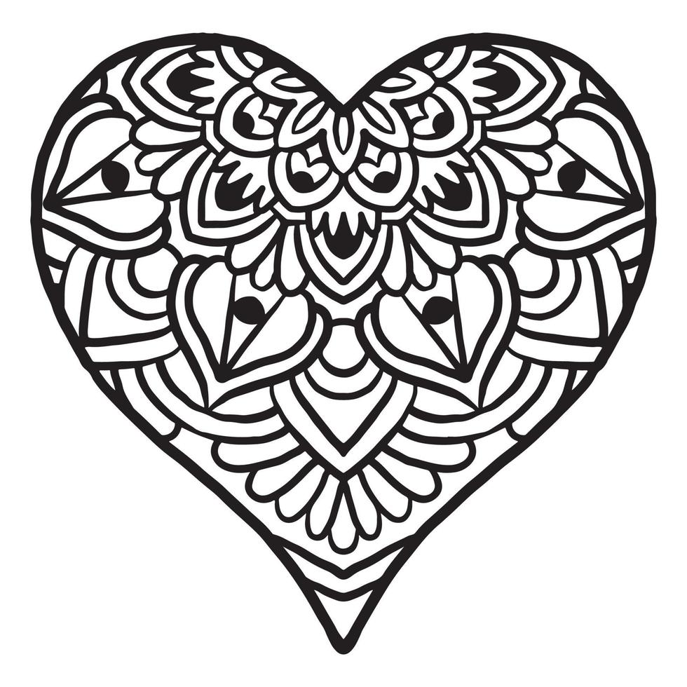 Cute Love Heart doodle pattern vector