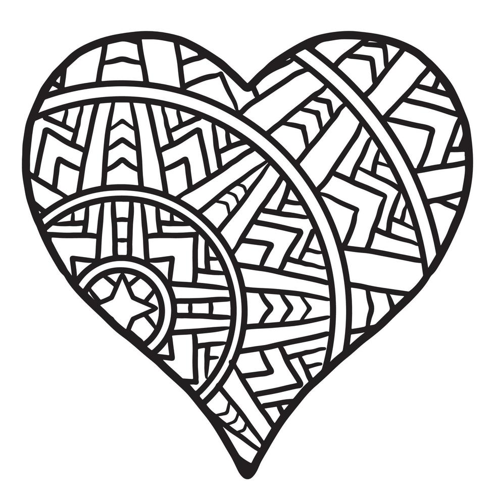Cute Love Heart doodle pattern vector