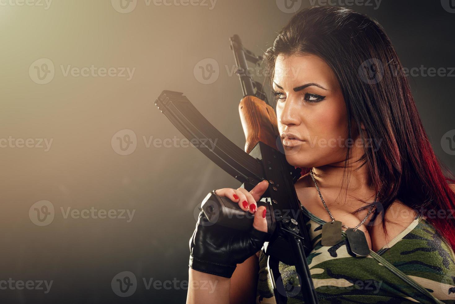 Attractive Woman Soldier photo