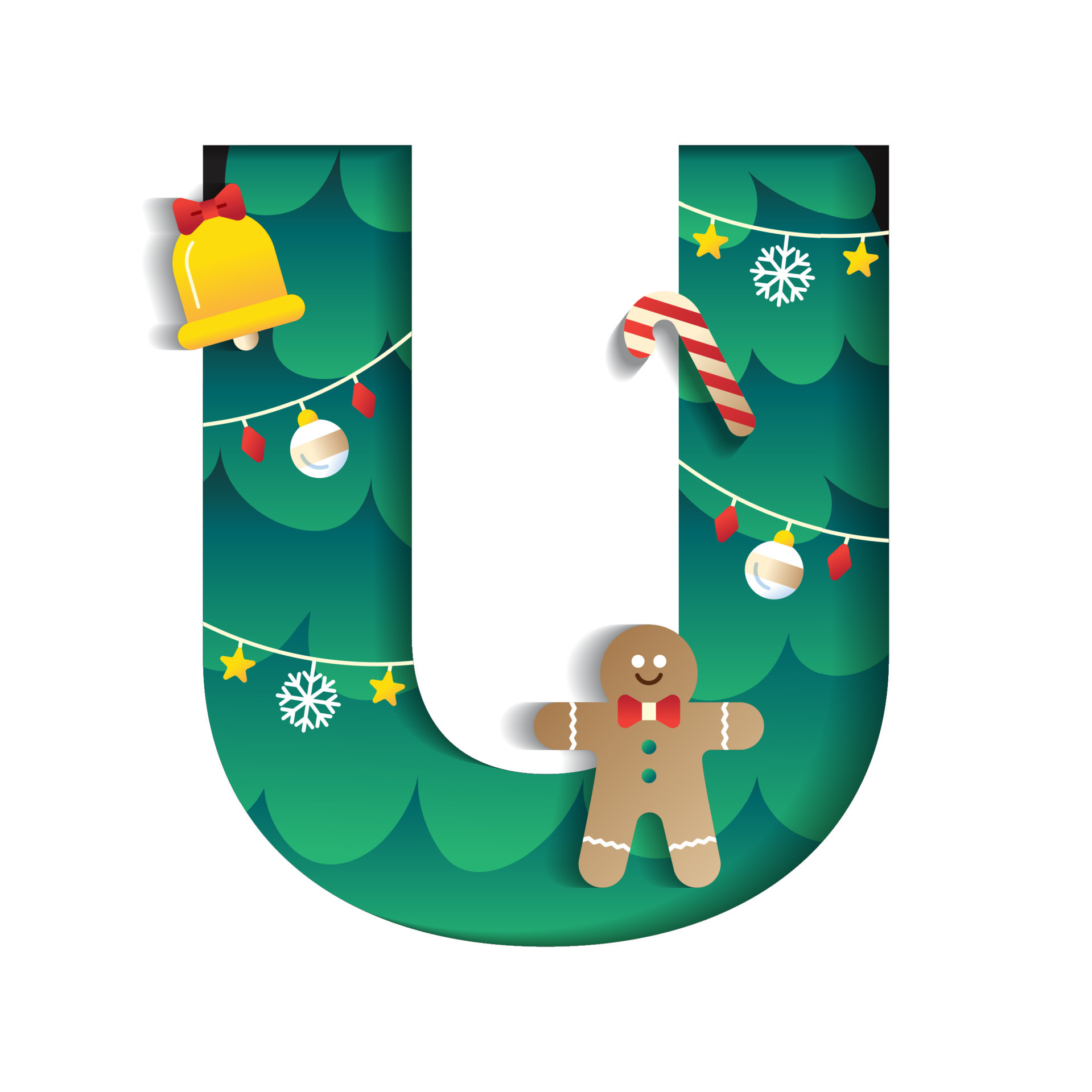 Letter U Alphabet Font Cute Merry Christmas Concept Gingerbread Man Candy Cane Bell Christmas Tree Character Font Christmas Element Cartoon Green 3D Paper Layer Cutout Card Vector Illustration 14148945 Vector Art at Letter U Alphabet Font Cute Merry Christmas Concept Gingerbread Man Candy Cane Bell Christmas Tree Character Font Christmas Element Cartoon Green 3D Paper Layer Cutout Card Vector Illustration 14148945 Vector Art at