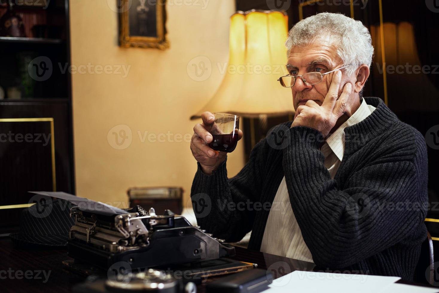 Retro Senior Man Writer photo