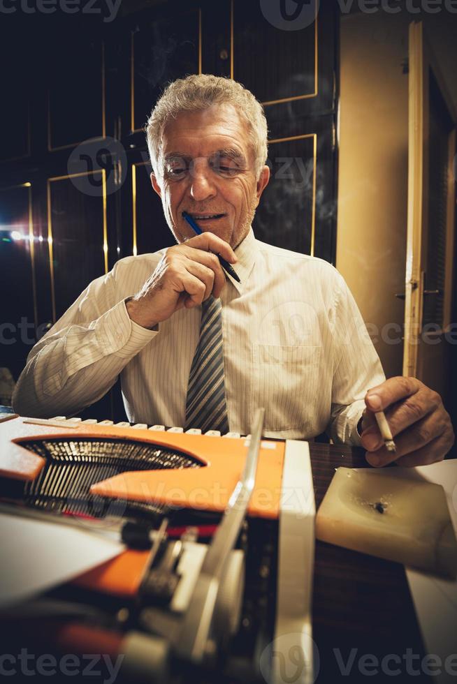 Retro Senior Man Writer photo