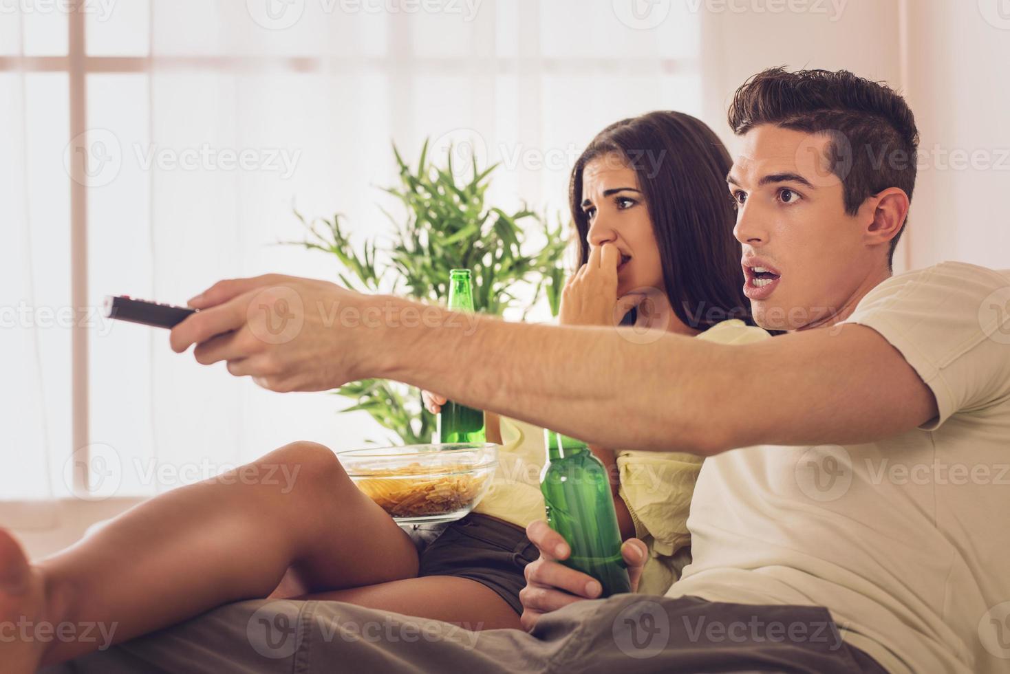 Couple Watching Movie photo