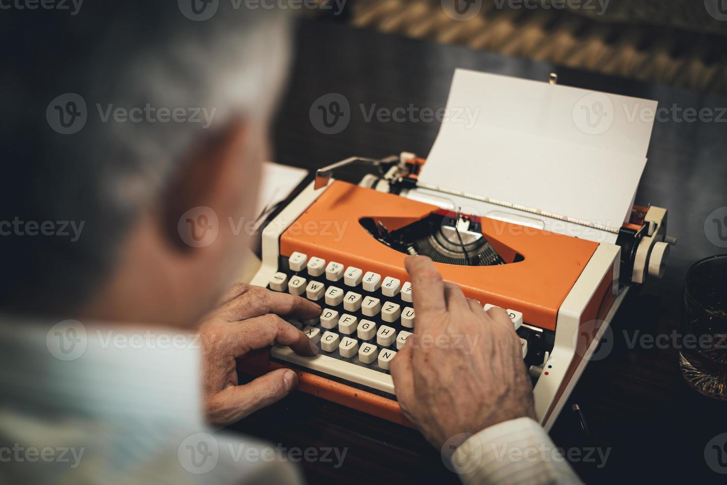 Typewriter man view photo