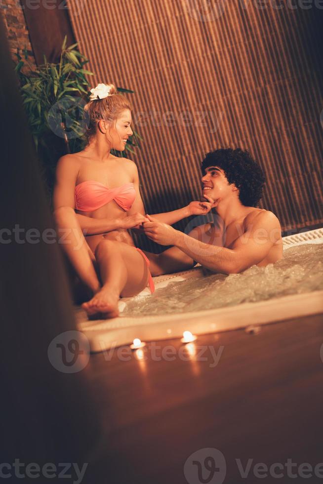 Couple Relaxing In The Spa photo