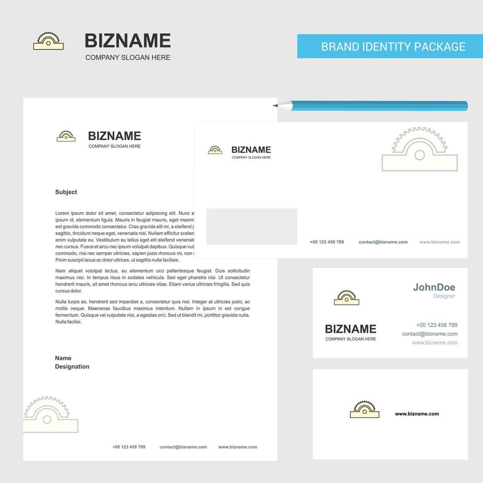 Cutter Business Letterhead Envelope and visiting Card Design vector template