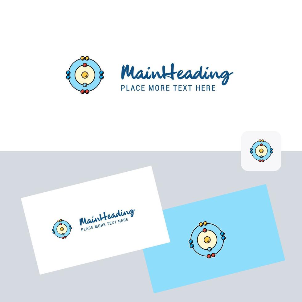 Atoms vector logotype with business card template Elegant corporate identity Vector