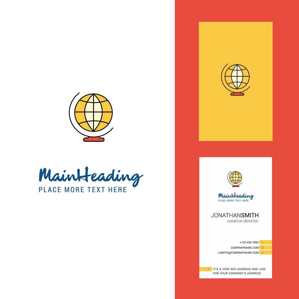 World globe Creative Logo and business card vertical Design Vector