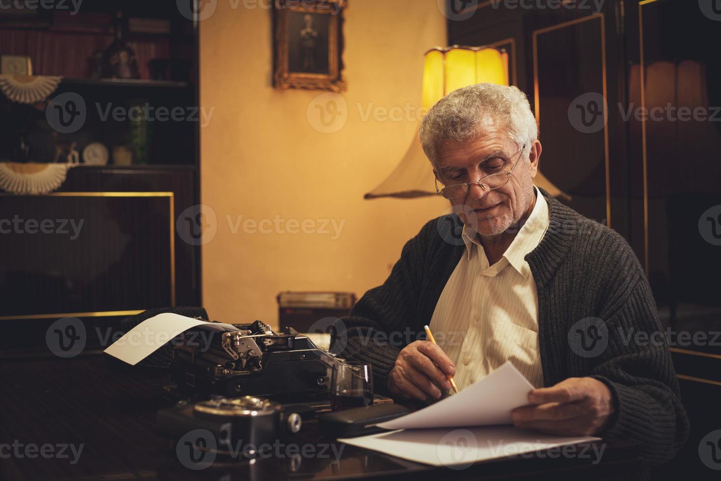 Retro Senior Man Writer photo