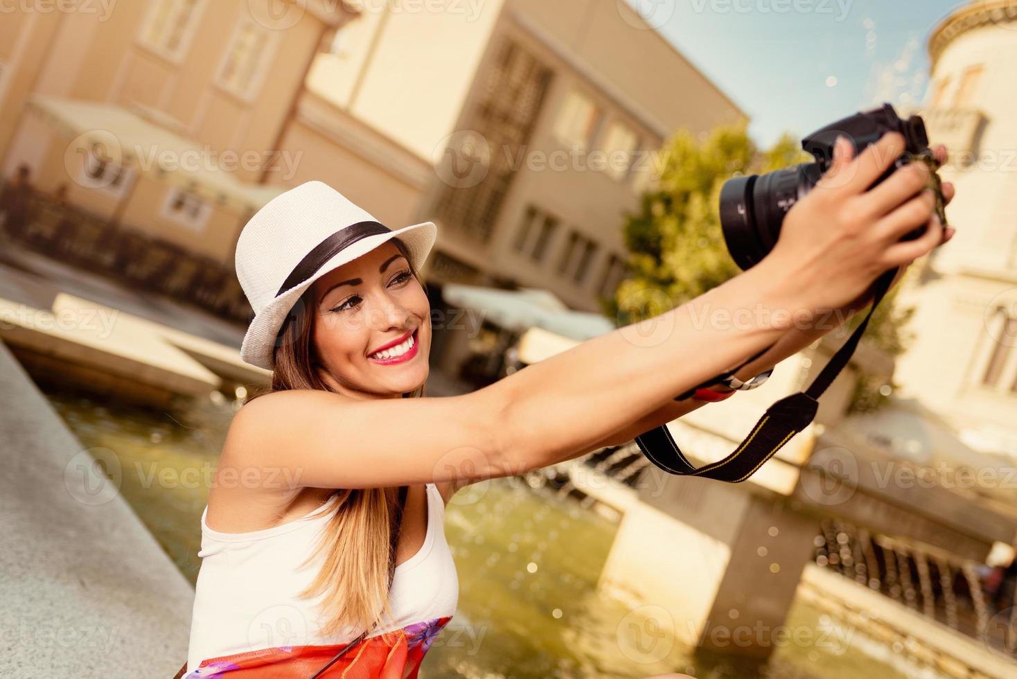 Beautiful Girl Taking A Selfie photo