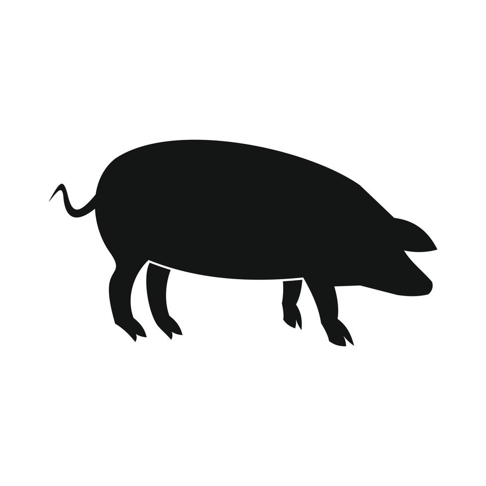 Pig icon black vector