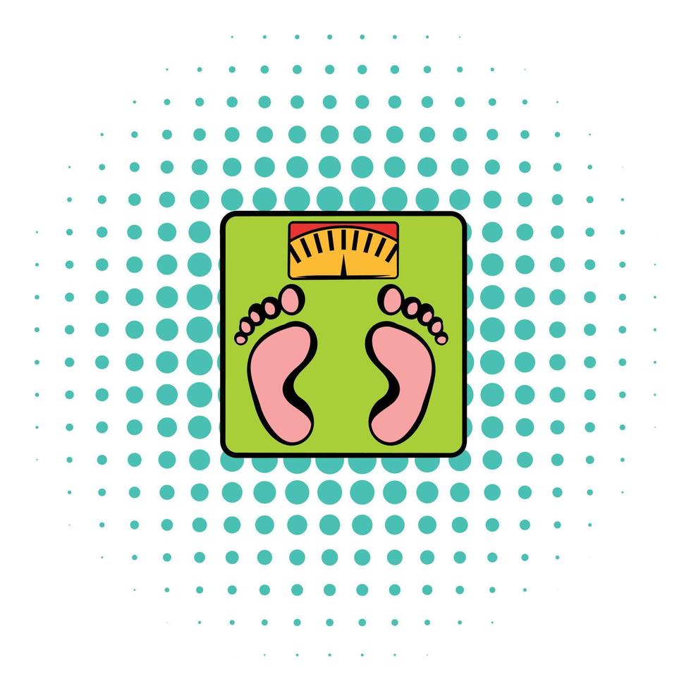 Weight scale icon, comics style vector