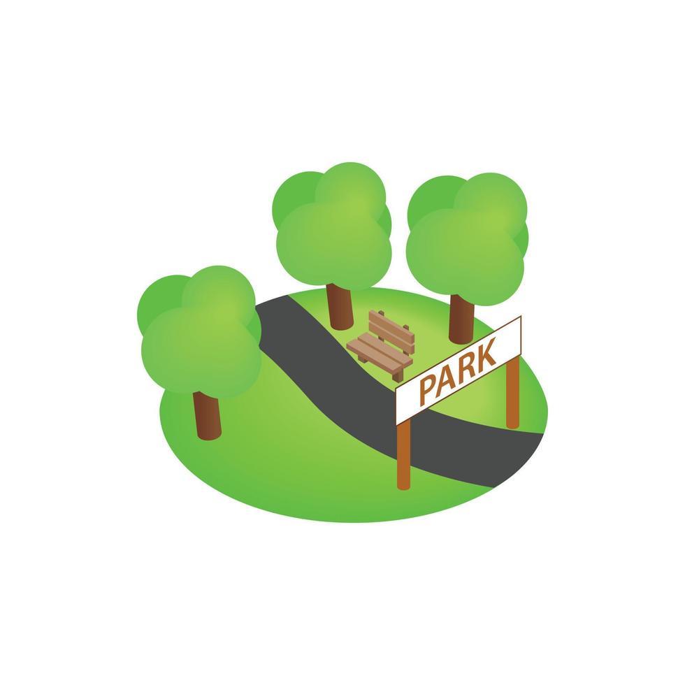 Park icon, isometric 3d style vector