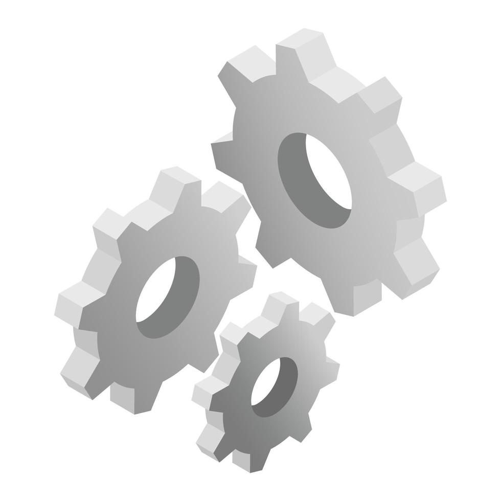 Gears isometric 3d icon vector