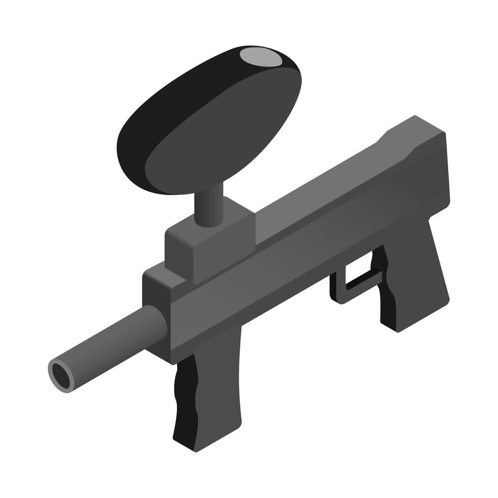 Paintball marker isometric 3d icon vector