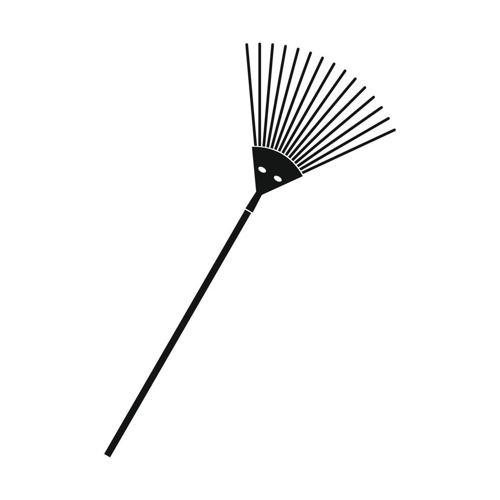 Garden rake black simple icon vector