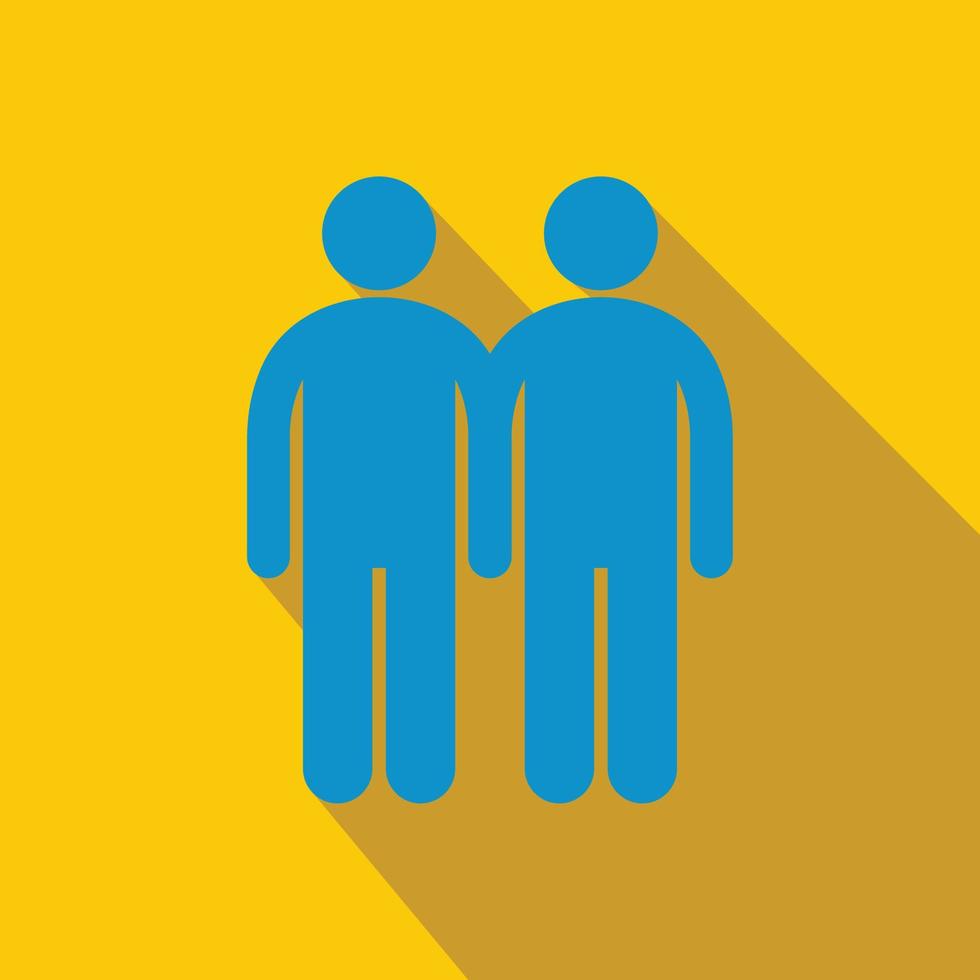 Two male flat icon with shadow vector