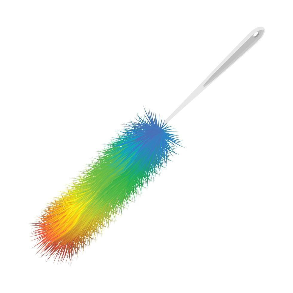 Colorful feather duster cartoon icon vector