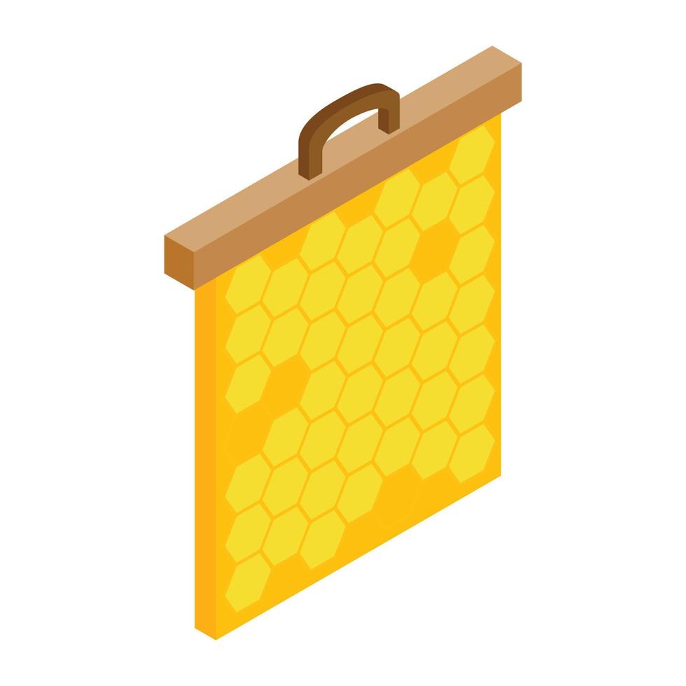 Honeycomb frame isometric 3d icon vector