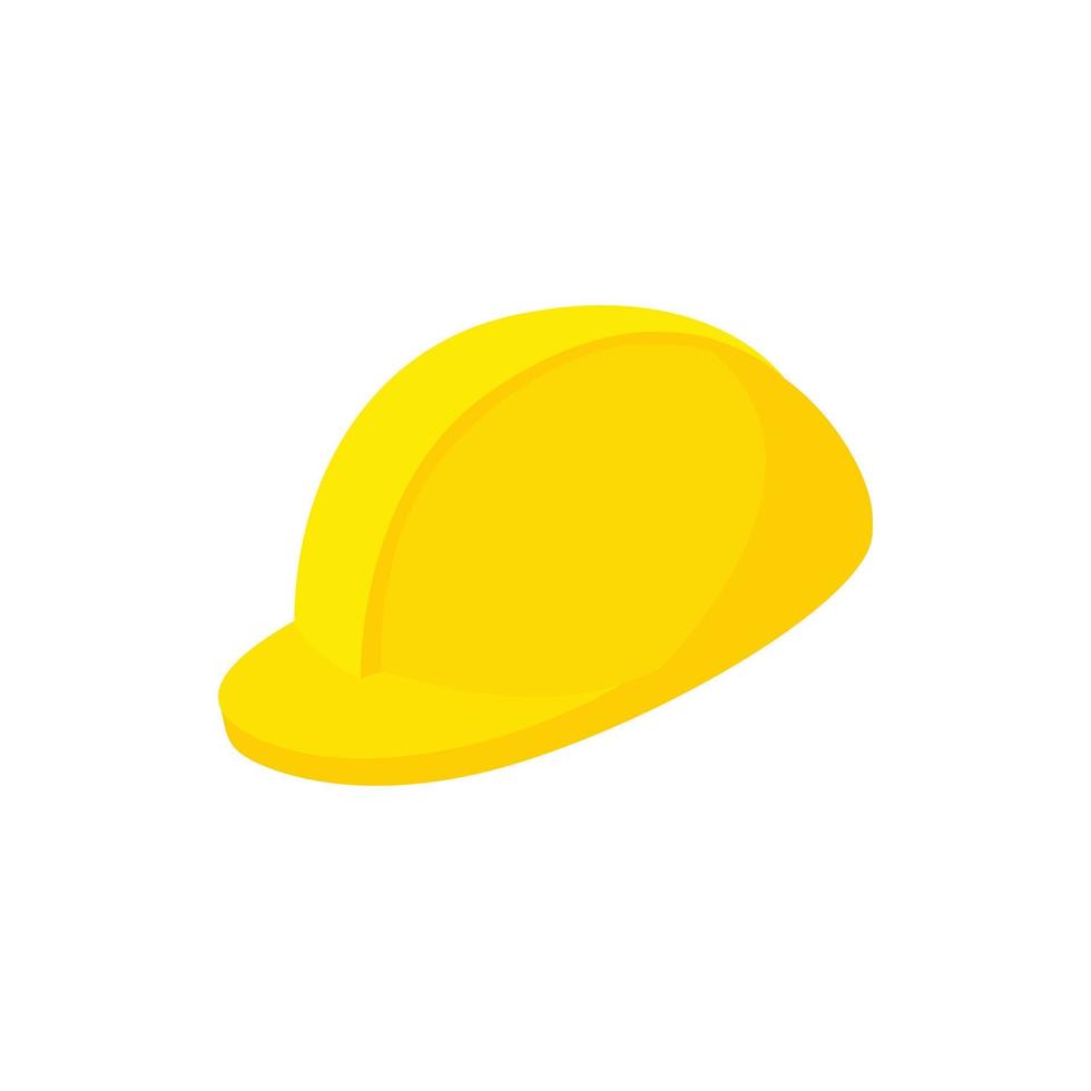 Yellow hardhat icon, cartoon style vector