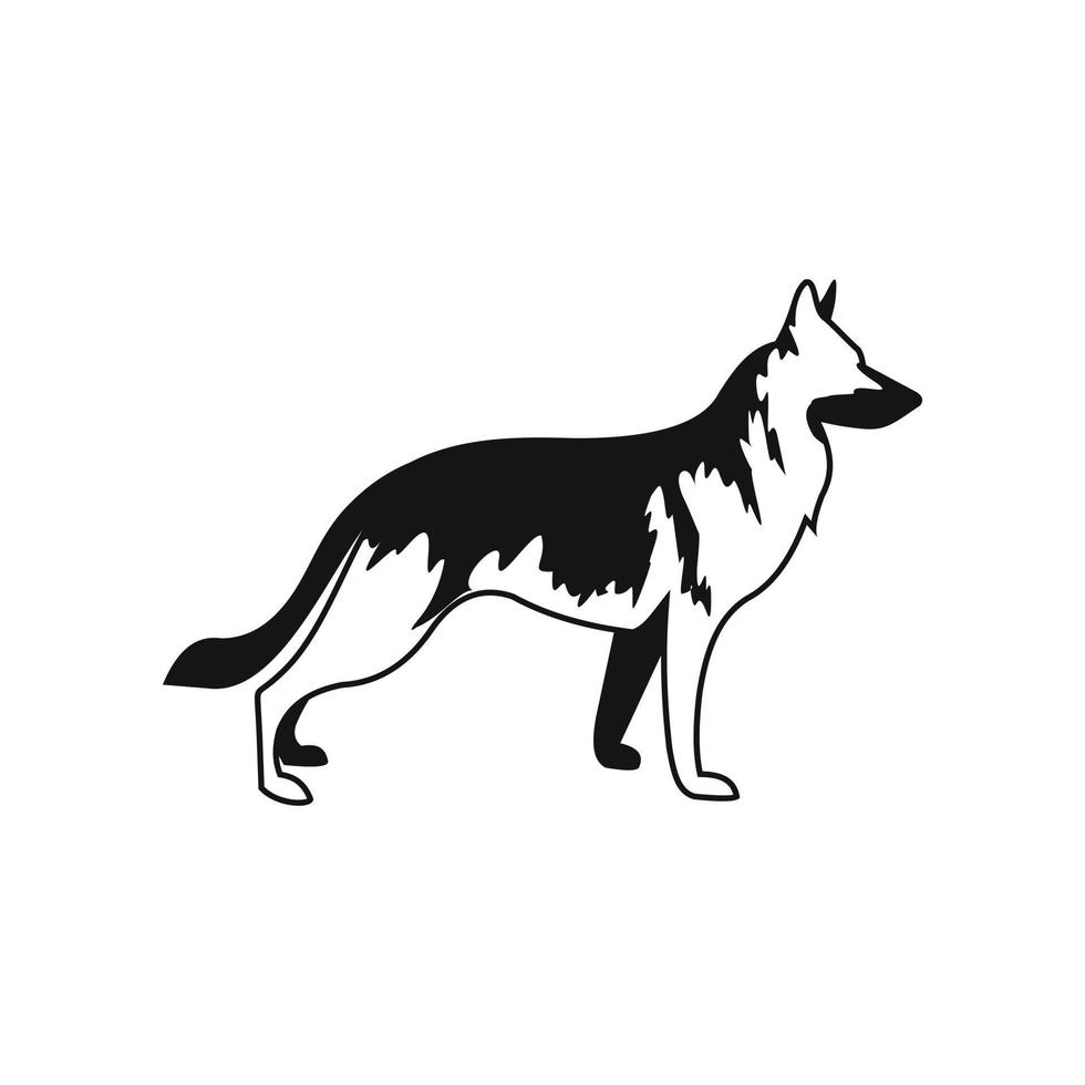 German Shepherd dog icon, simple style vector