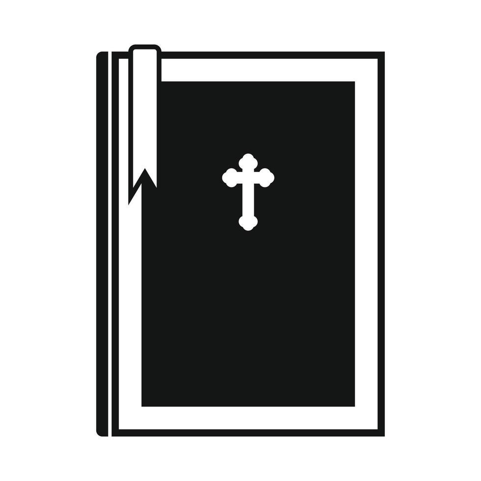 Bible book black simple icon vector